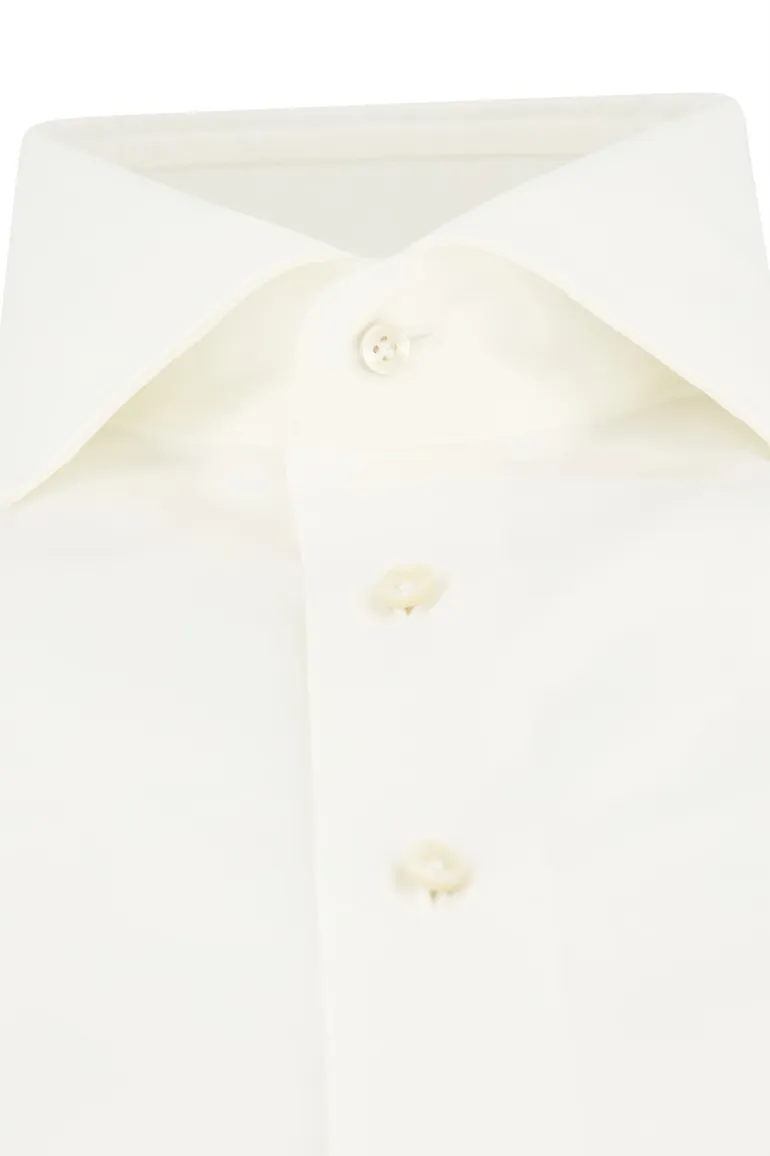 Profuomo overhemd zakelijk slim fit creme wide spread
