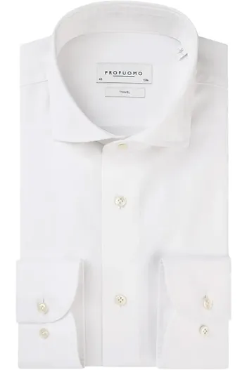 Profuomo Profuomo overhemd mouwlengte 7 wit cutaway