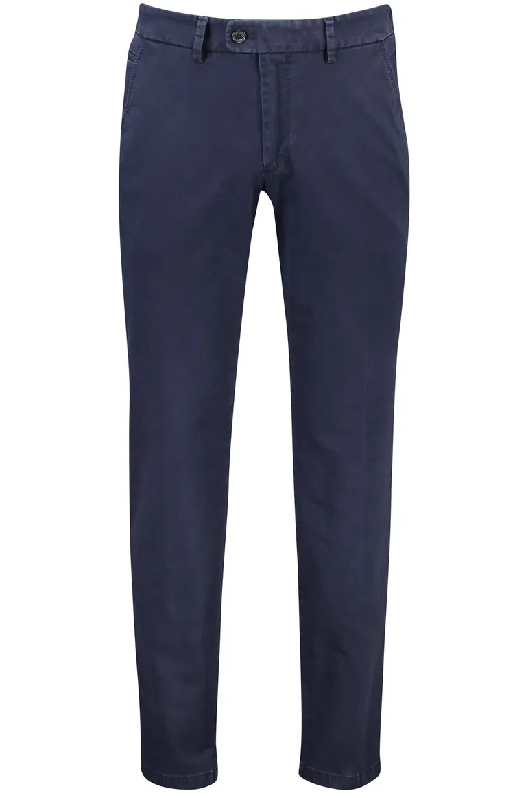 katoenen broek Eurex donkerblauw effen katoen