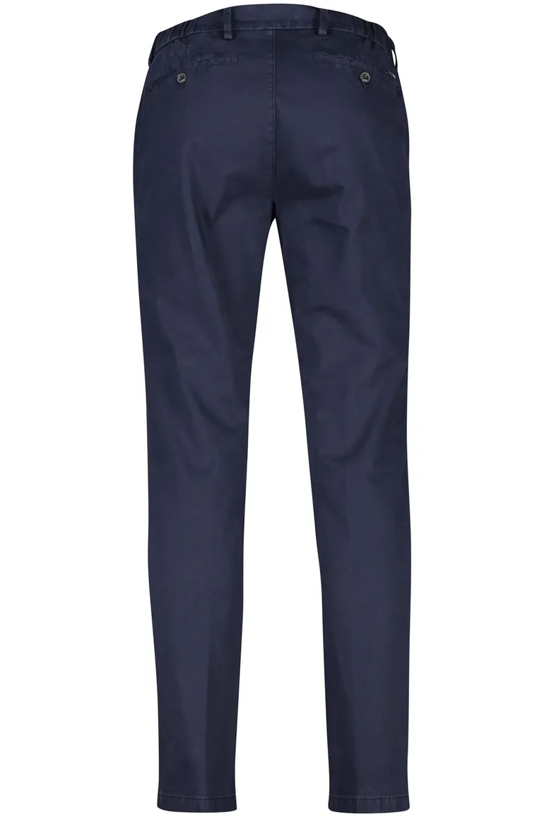 katoenen broek Eurex donkerblauw effen katoen