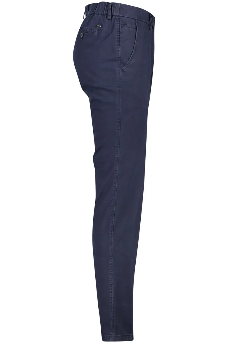 katoenen broek Eurex donkerblauw effen katoen
