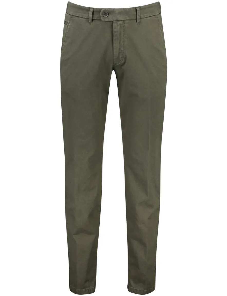 Eurex katoenen broek groen effen katoen zonder omslag