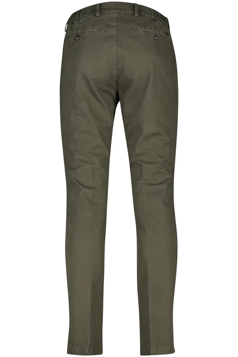 katoenen broek Eurex groen effen katoen