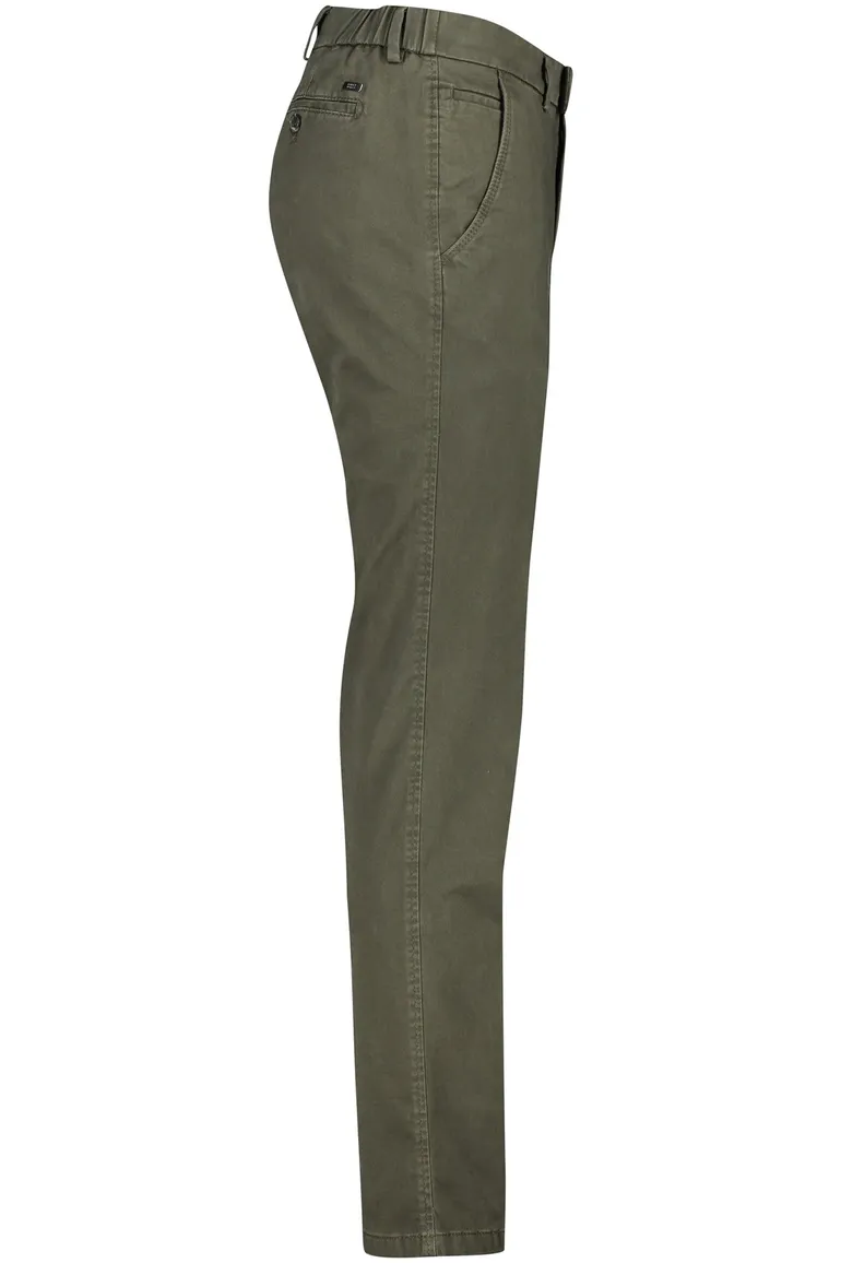 katoenen broek Eurex groen effen katoen