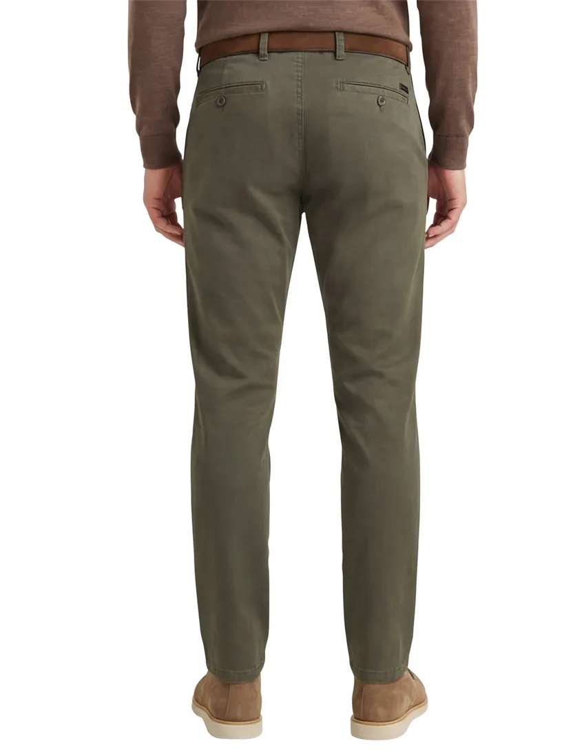 Eurex katoenen broek groen effen katoen chino