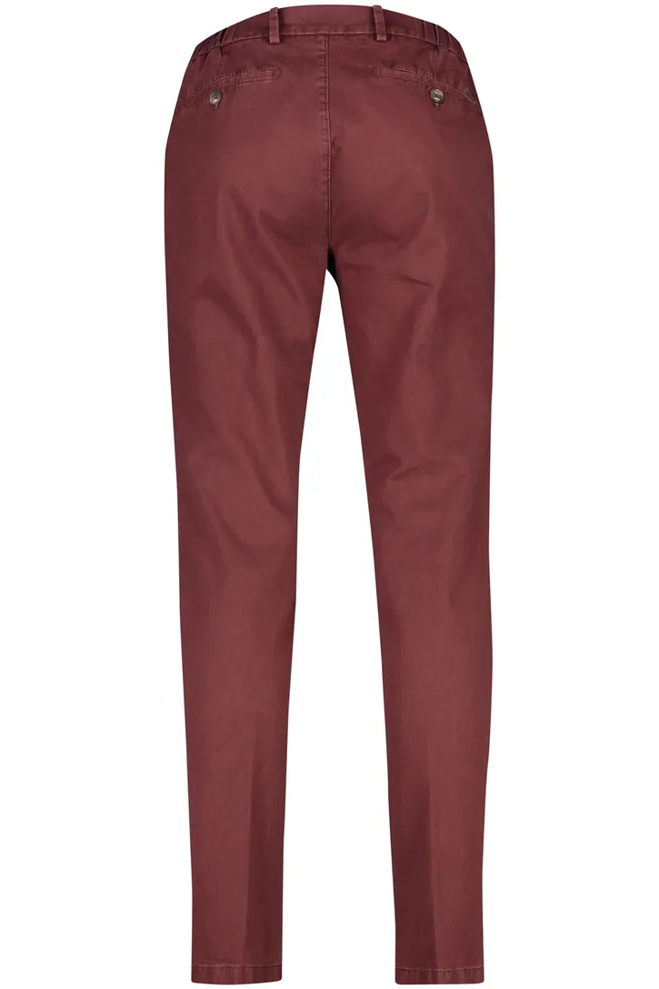 Eurex katoenen broek bordeaux effen katoen