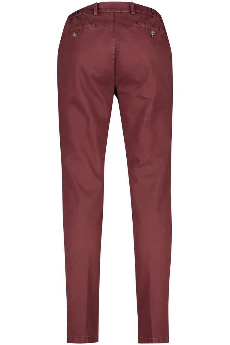 katoenen broek Eurex bordeaux effen katoen
