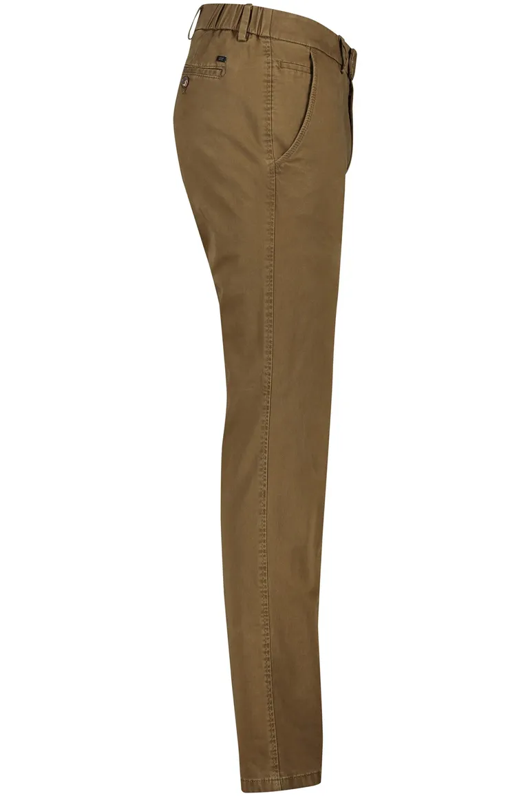 katoenen broek Eurex bruin effen katoen