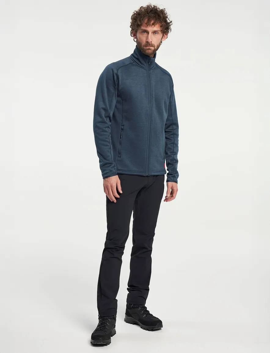 Tenson vest opstaande kraag blauw rits uni