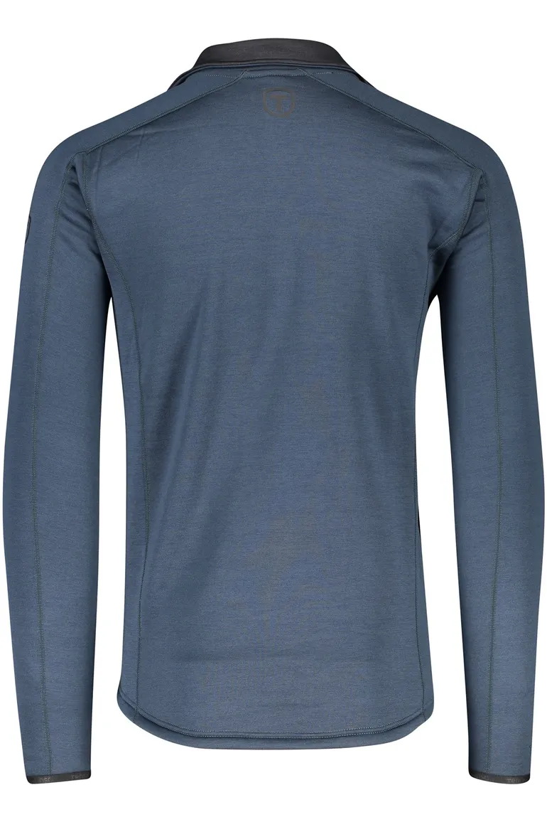 Tenson vest opstaande kraag blauw rits uni