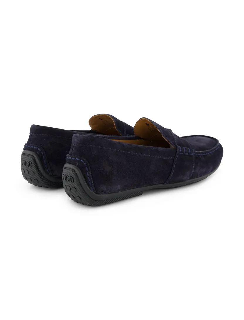 Loafer effen donkerblauw Polo Ralph Lauren met logo