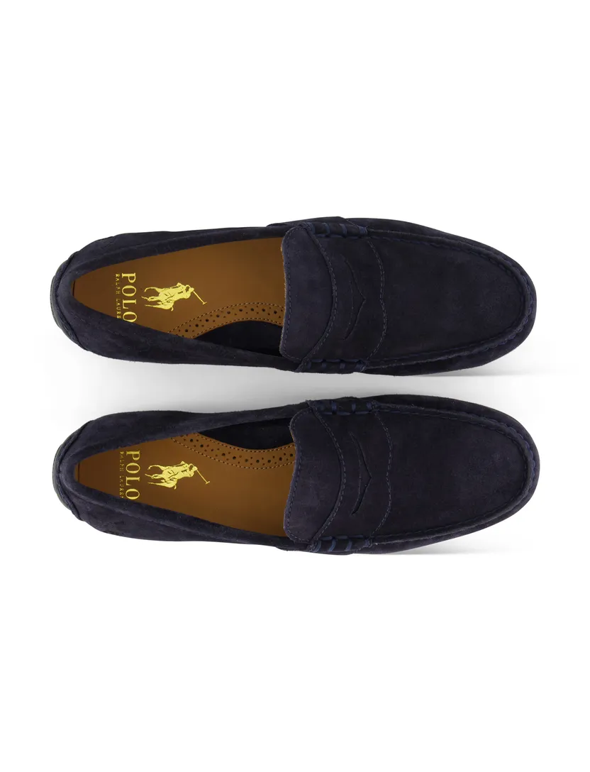 Loafer effen donkerblauw Polo Ralph Lauren met logo