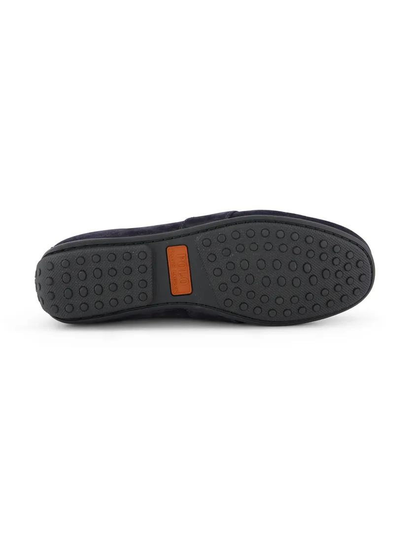 Loafer effen donkerblauw Polo Ralph Lauren met logo