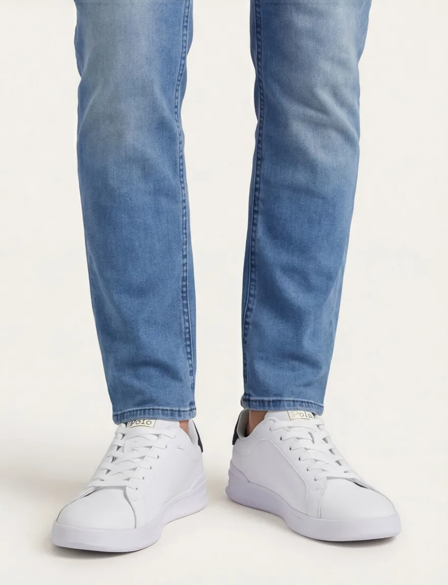 sneakers Polo Ralph Lauren effen leer beige