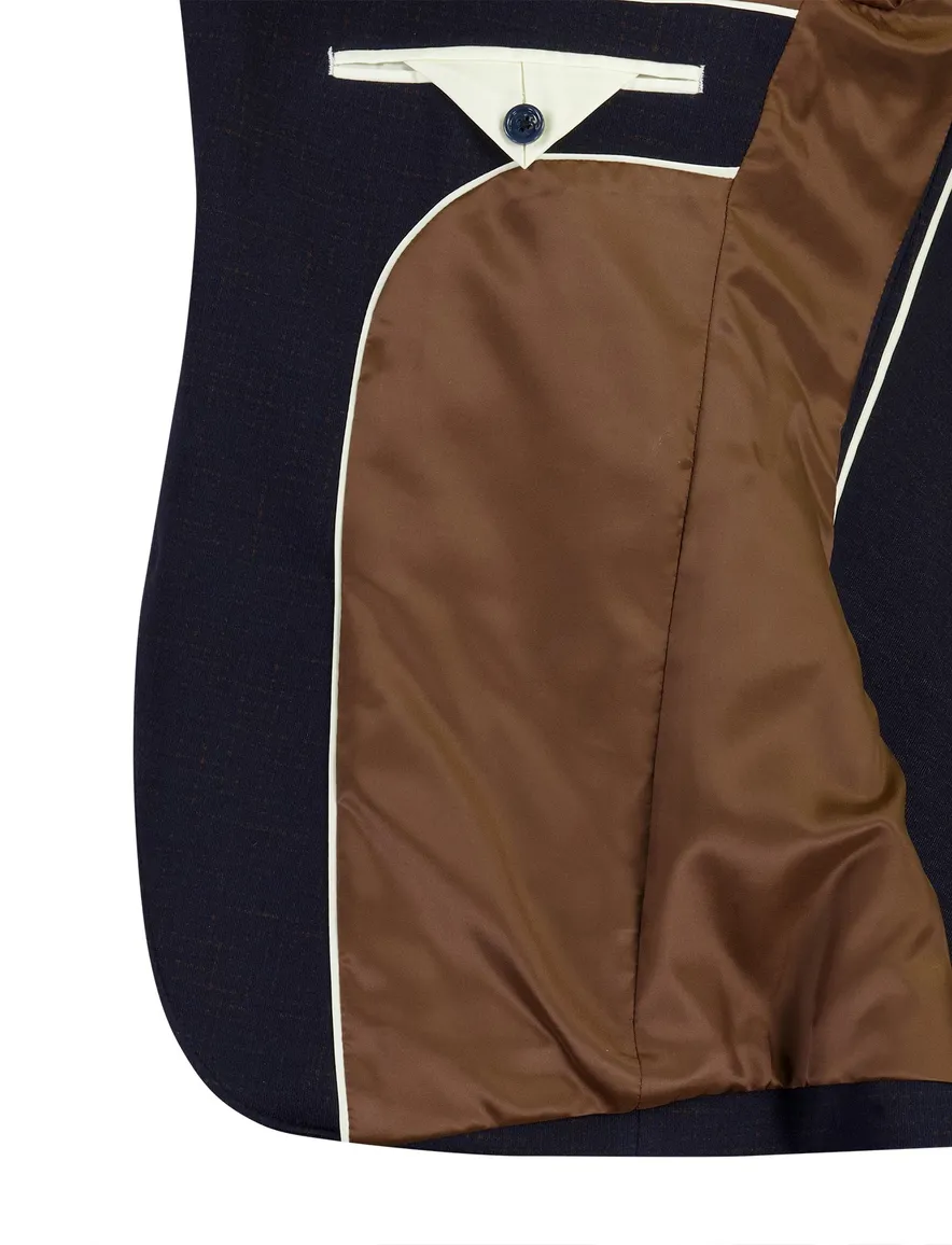 Born With Appetite geruite blazer donkerblauw