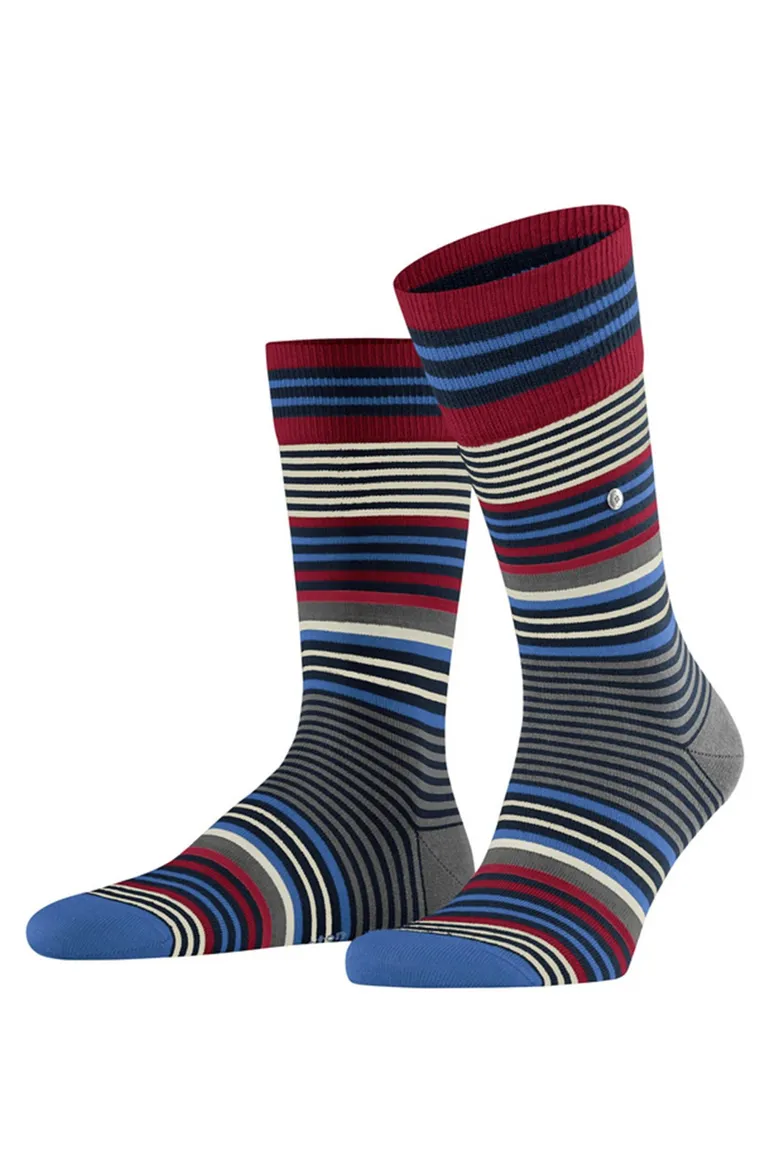 Burlington sokken bordeaux gestreept
