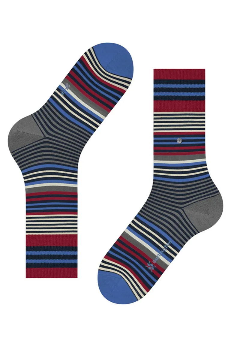 Burlington sokken bordeaux gestreept