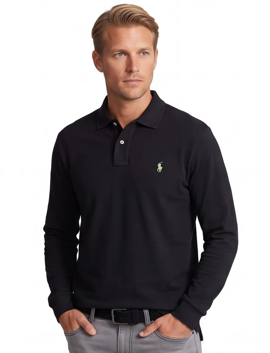 Polo Ralph Lauren polo Big & Tall normale fit zwart effen