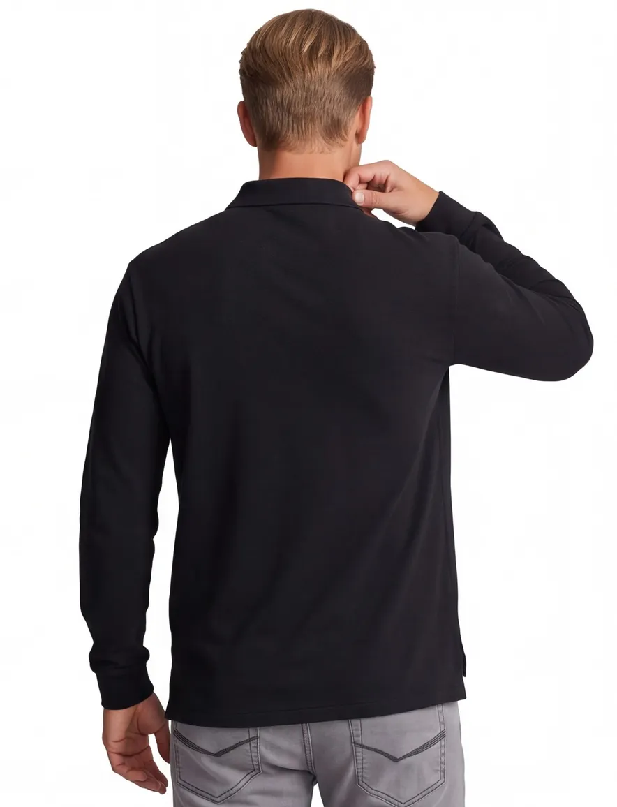 Polo Ralph Lauren polo Big & Tall normale fit zwart effen