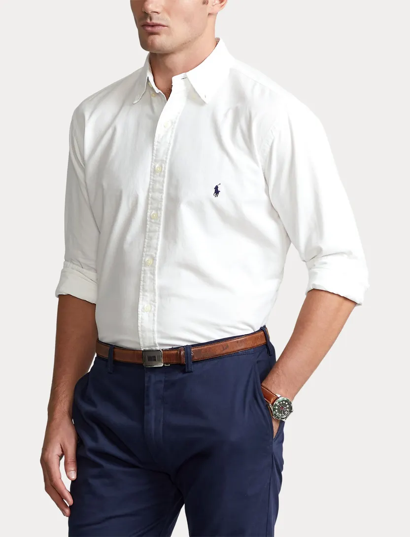 Big & Tall Polo Ralph Lauren casual overhemd normale fit wit