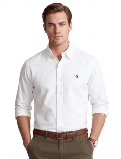 Polo Ralph Lauren Big & Tall Polo Ralph Lauren casual overhemd normale fit wit