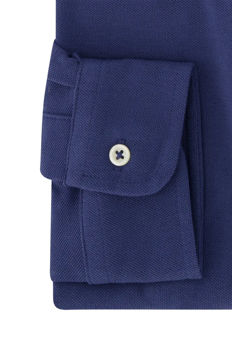 casual overhemd Polo Ralph Lauren donkerblauw effen katoen slim fit