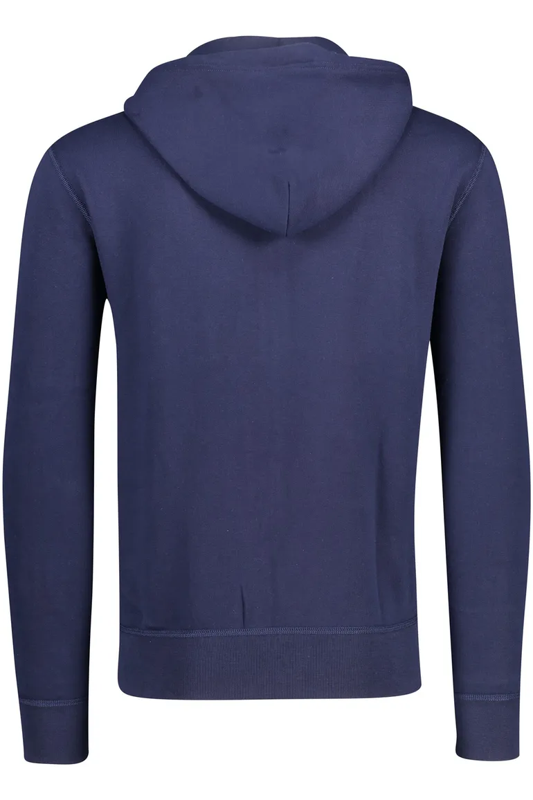 vest Polo Ralph Lauren donkerblauw effen katoen opstaande kraag rits