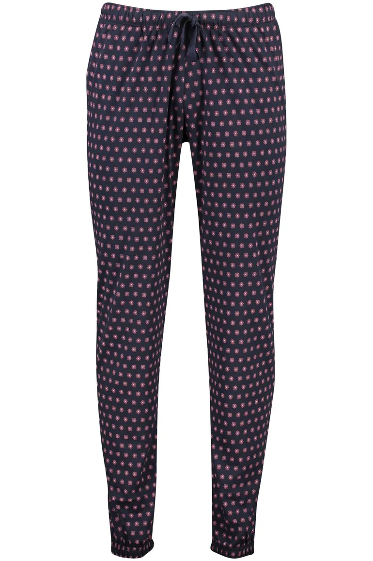 pyjamabroek Schiesser geprint katoen blauw