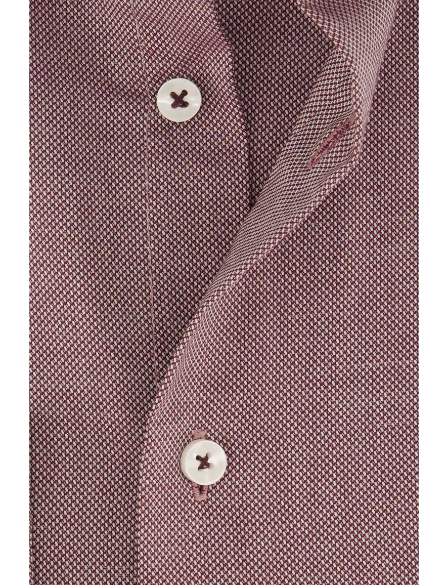 Seidensticker overhemd Shaped bordeaux geprint wide spread boord