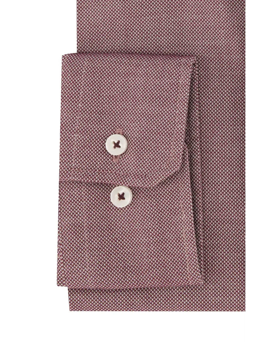 Seidensticker overhemd Shaped bordeaux geprint wide spread boord