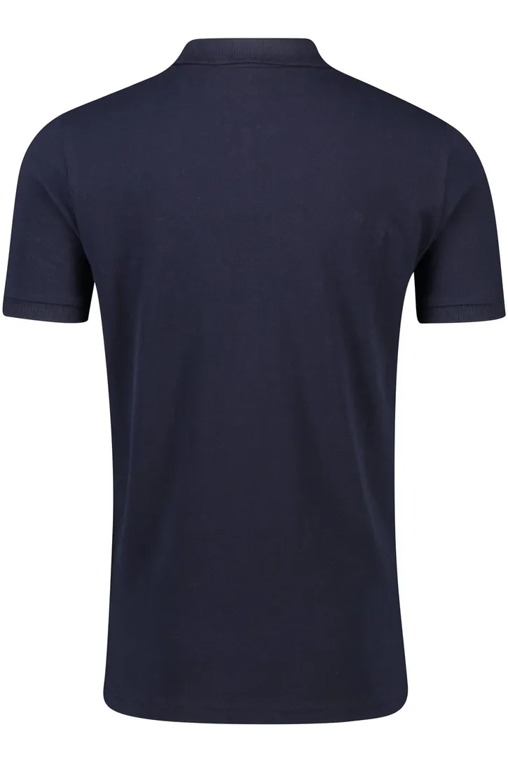 Gant polo donkerblauw effen katoen wijde fit 2-knoops