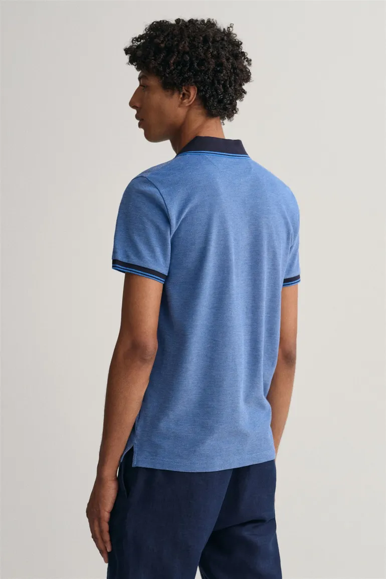 Gant polo normale fit blauw katoen 2-knoops