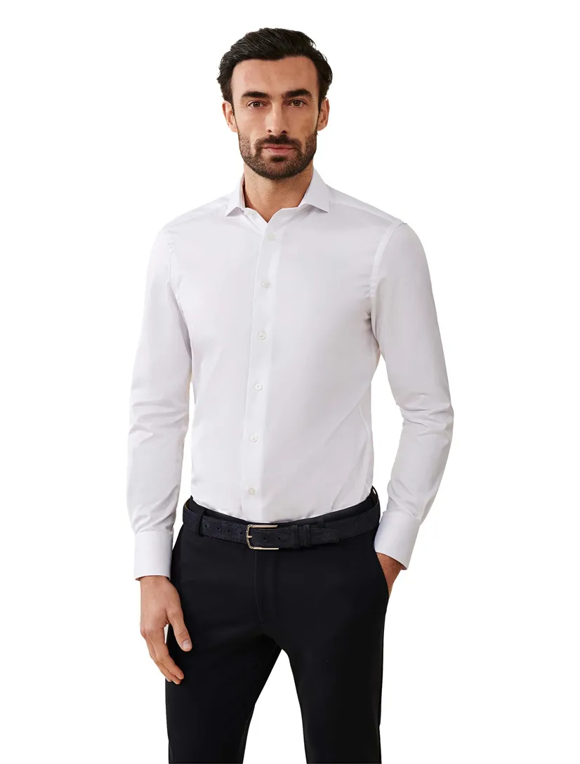 Cavallaro overhemd slim fit widespead spierwit