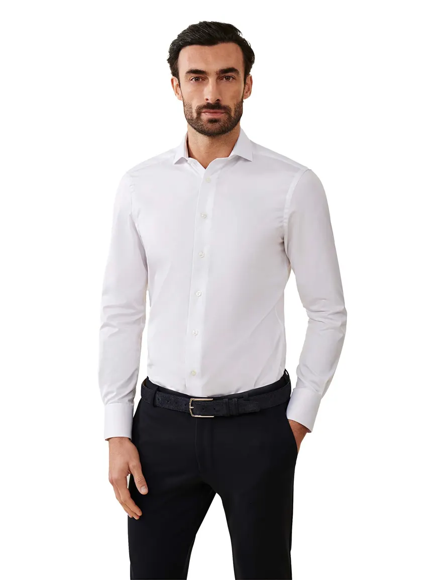 Cavallaro overhemd widespead spierwit slim fit