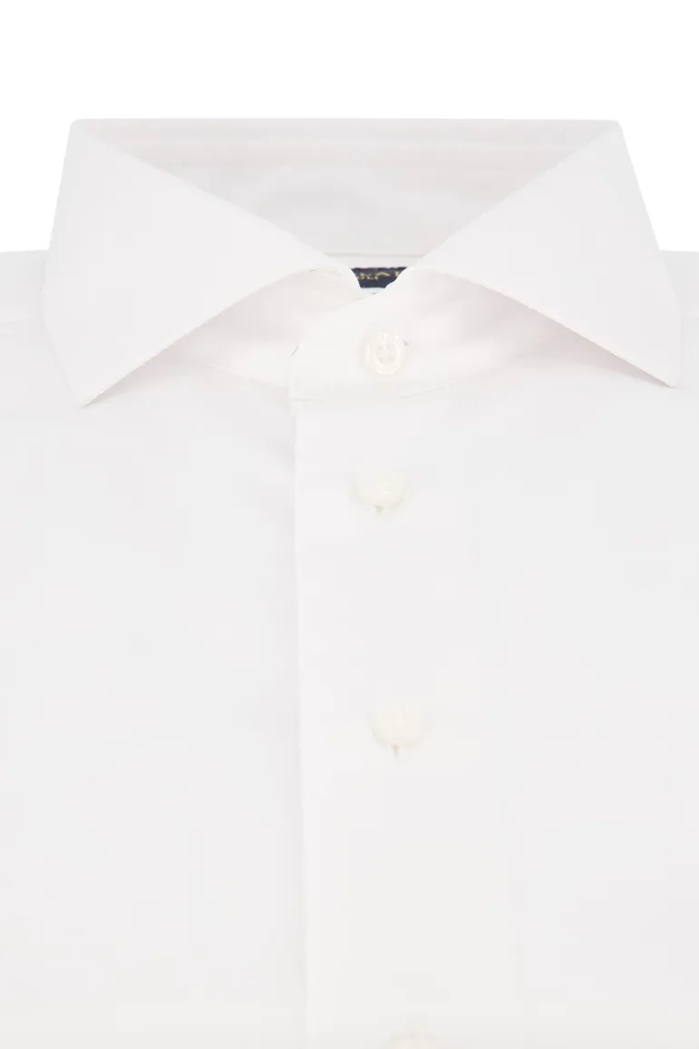 Cavallaro business overhemd slim fit wit effen katoen mouwlengte 7