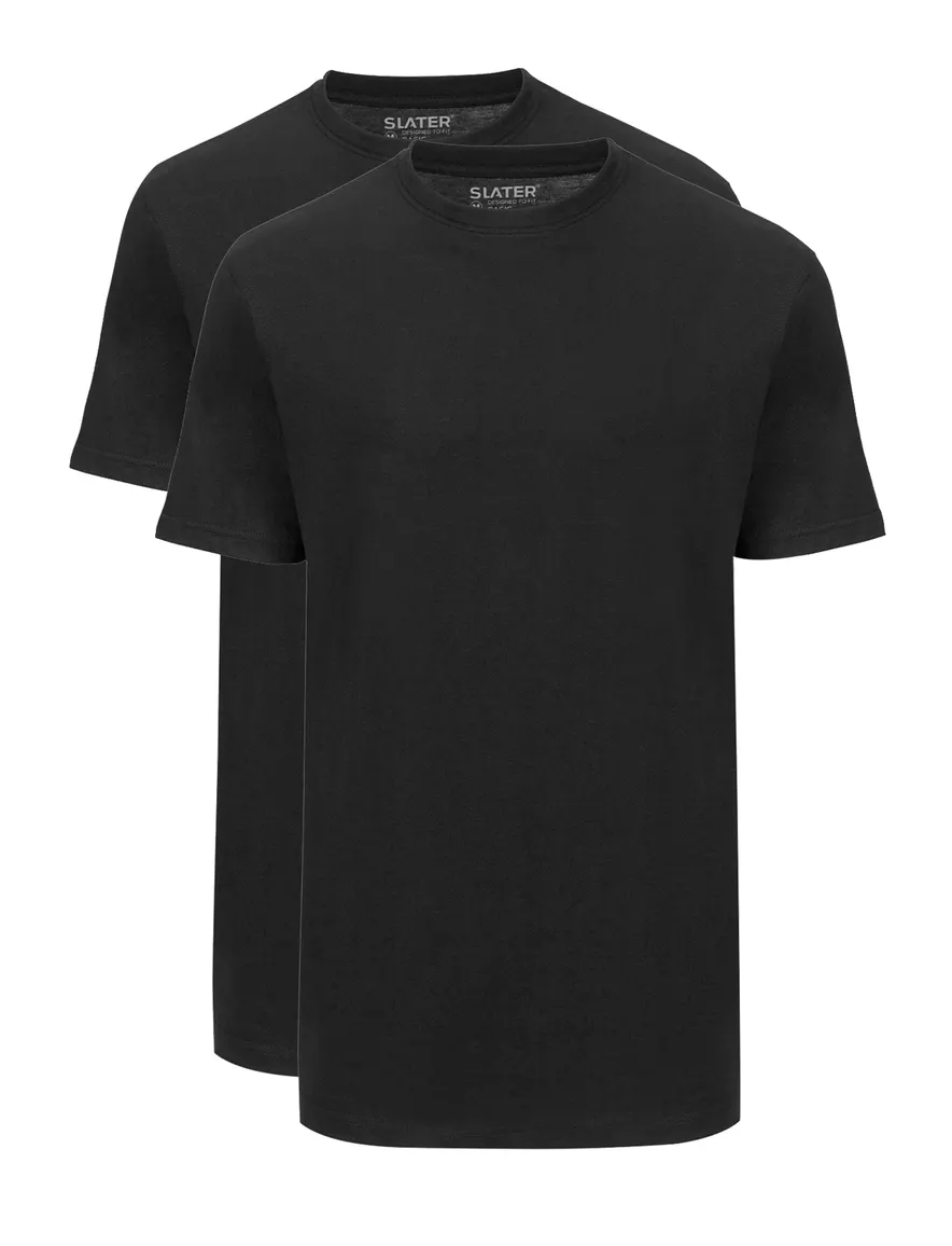Slater 2-pack extra lang T-shirt zwart