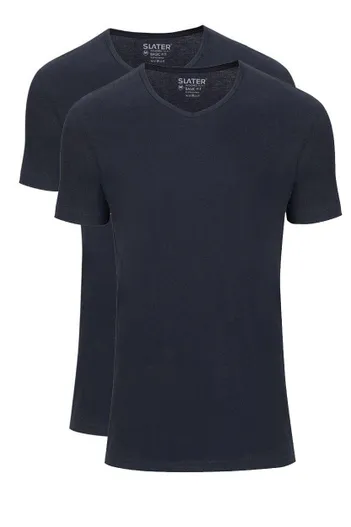 Slater Slater t-shirt donkerblauw 2-pack extra lang