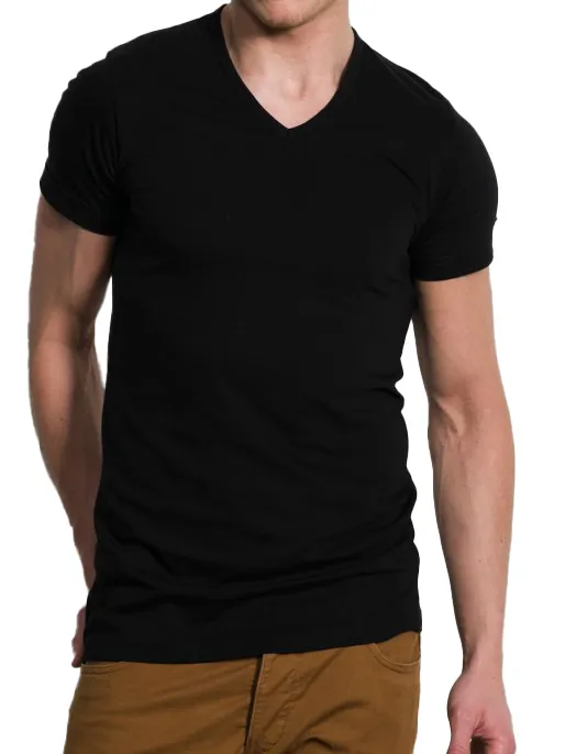 t-shirt Slater effen katoen zwart