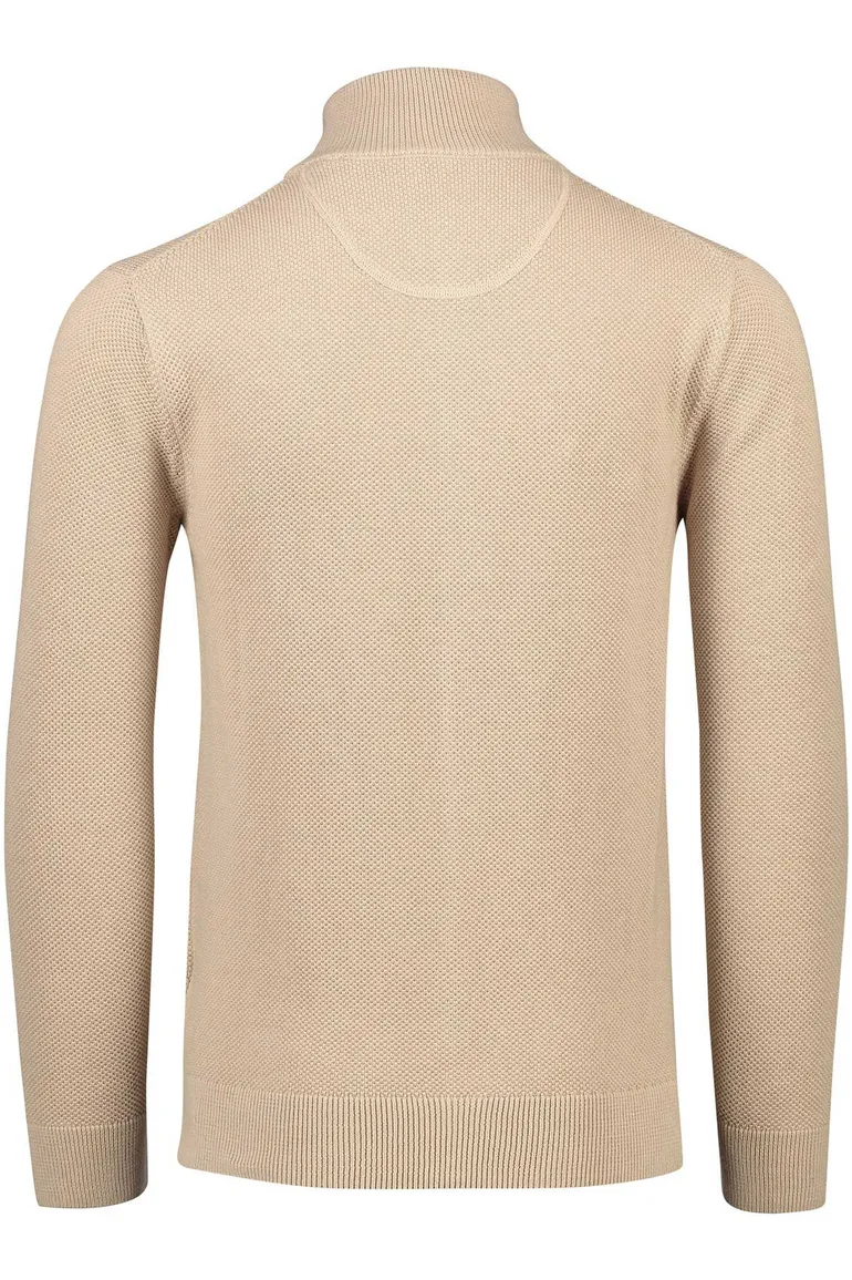 Gant vest opstaande kraag beige rits effen katoen met logo