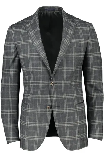 Dressler Dressler Sendrik colbert antraciet geruit wol slim fit