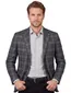 Dressler Sendrik colbert antraciet geruit wol slim fit