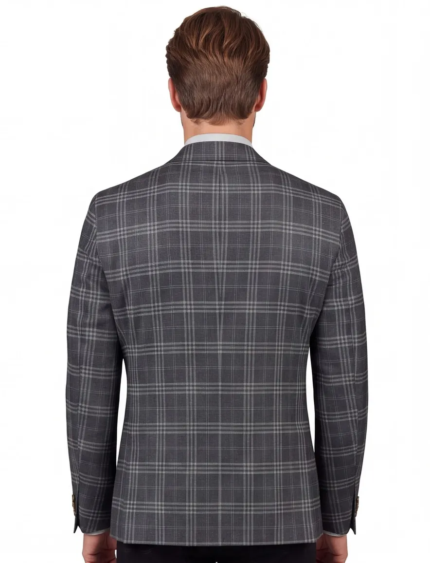 Dressler Sendrik colbert antraciet geruit wol slim fit