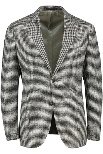 Dressler Dressler Sendrik colbert wit geprint wol slim fit