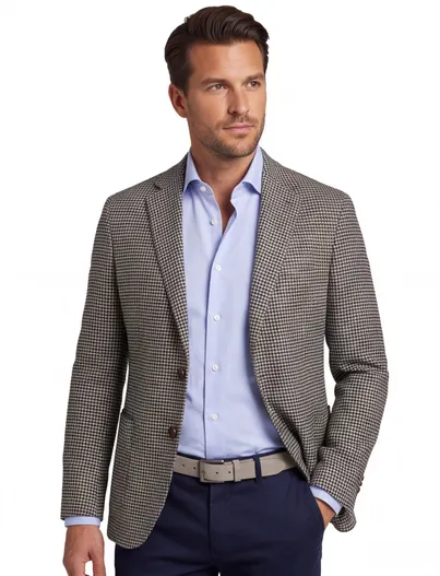 Dressler Dressler Sendrik colbert wit geprint wol slim fit