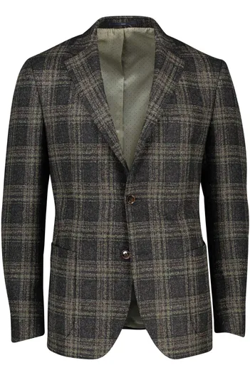 Dressler Dressler Sendrik colbert antraciet geruit wol slim fit
