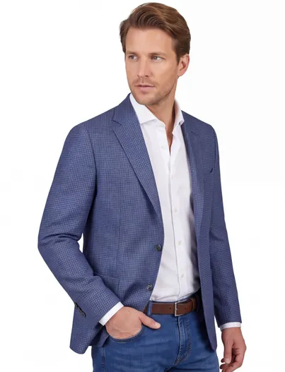 Dressler Dressler Sendrik colbert blauw gemêleerd slim fit