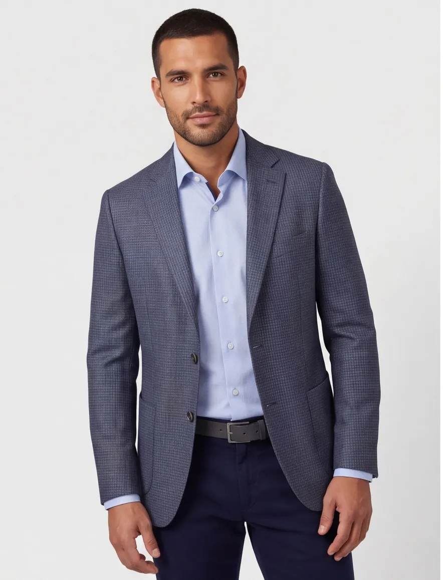 Dressler Sendrik colbert donkerblauw gemêleerd slim fit