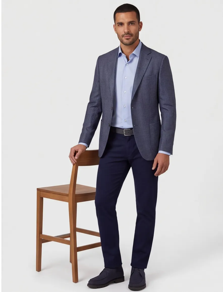 Dressler Sendrik colbert donkerblauw gemêleerd slim fit