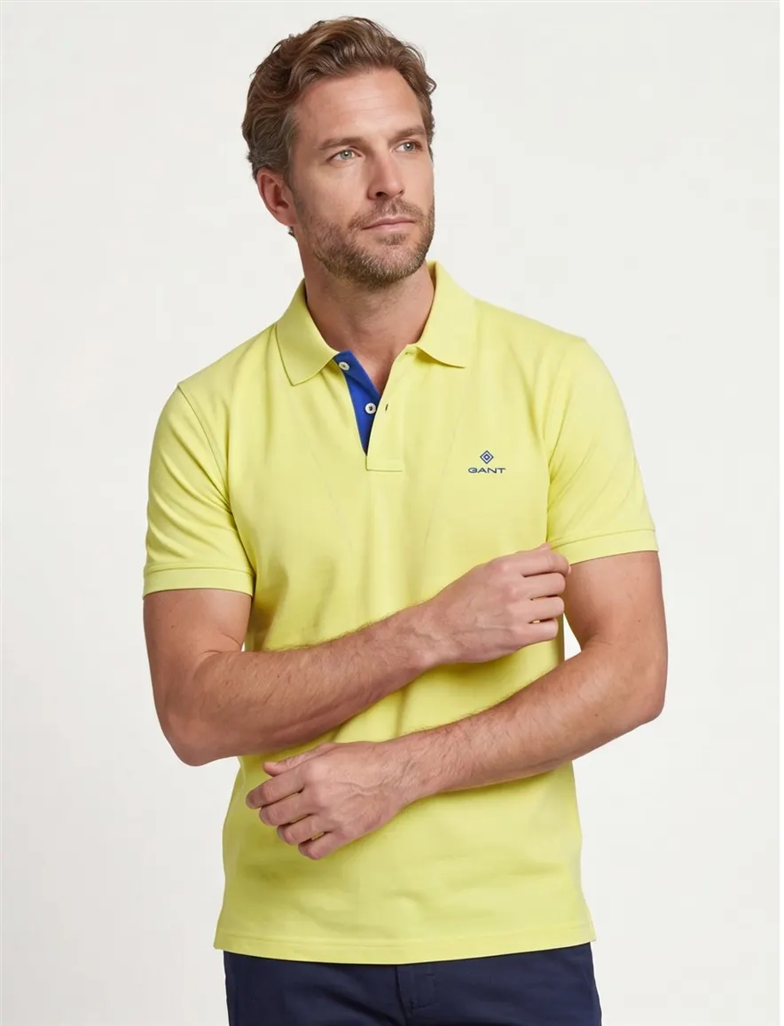 Gant poloshirt geel effen