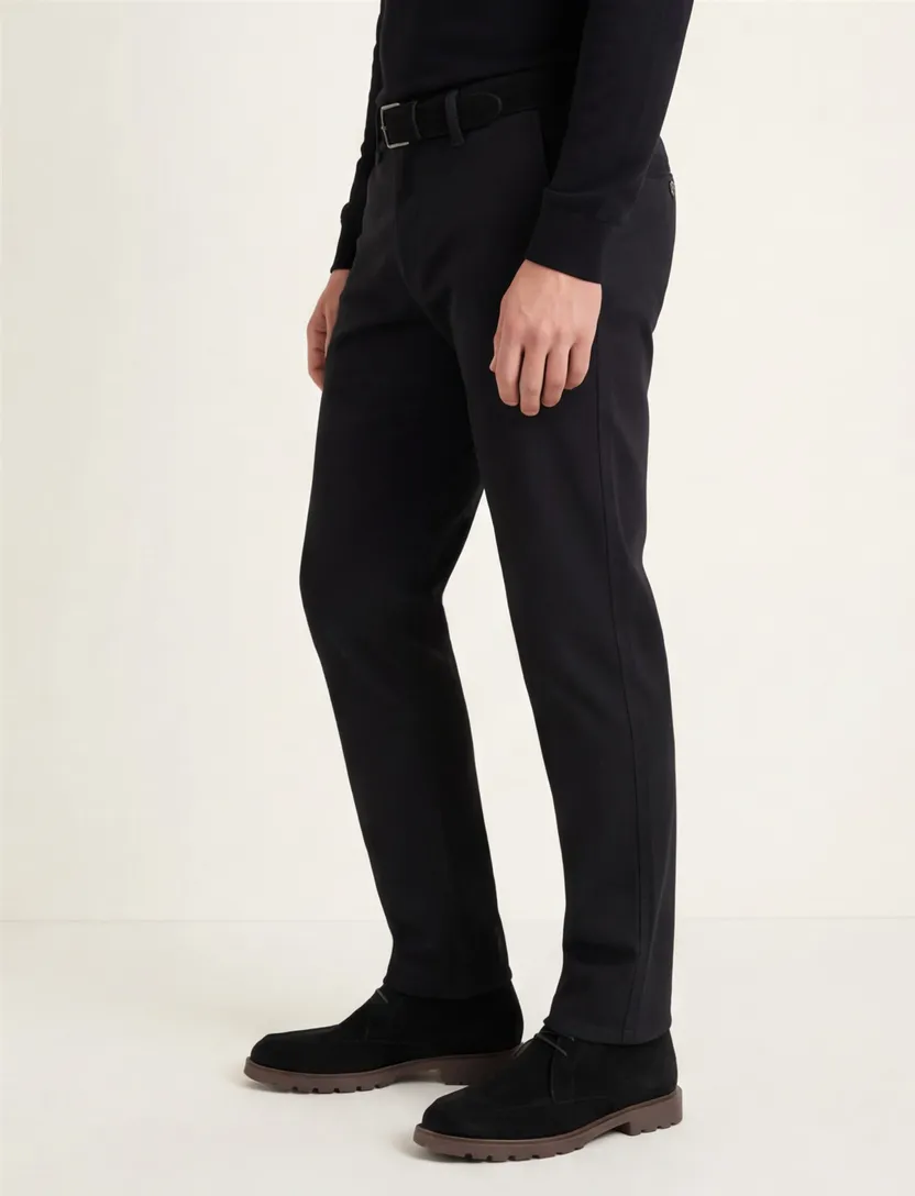 M.E.N.S. broek katoen Madison donkerblauw effen